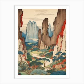 Shosenkyo Gorge, Japan Vintage Travel Art 2 Art Print