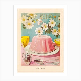 Pastel Pink Jelly Vintage Cookbook Inspired 4 Poster Art Print