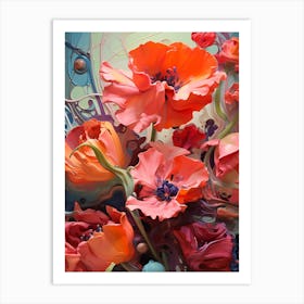 flowing Poppies Art Print