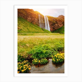 Waterfall In Iceland 1 Art Print