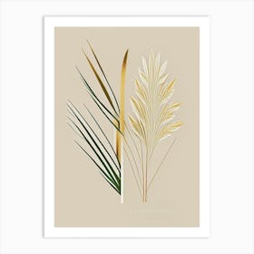 Lemongrass Spices And Herbs Retro Minimal 1 Art Print