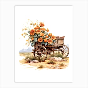 Western Flowers And Boots 1 Art Print