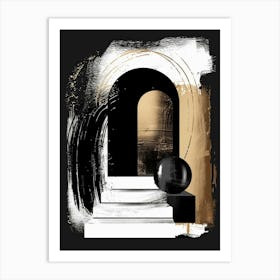 Black And Gold Abstract Painting 10 Art Print