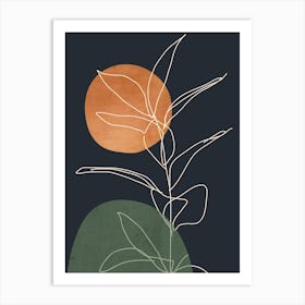 Abstract Art Minimal Plant 90 Art Print