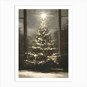 Christmas Tree In The Window 1 Art Print