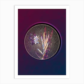 Abstract Gladiolus Plicatus Mosaic Botanical Illustration Art Print