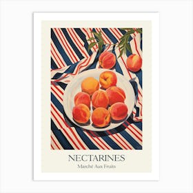 Marche Aux Fruits Nectarines Fruit Summer Illustration 2 Art Print