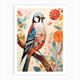 Bird Painting Collage American Kestrel 4 Art Print