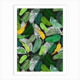 Tropical Green Leaves Art Print