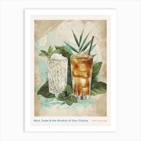 Mint Cocktail Art Deco Inspired 2 Poster Art Print