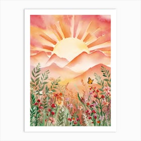 Sunset In The Mountains 13 Art Print