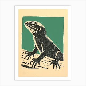 Gila Lizard Bold Block 1 Art Print