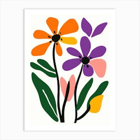 Flowers And Butterflies 1 Art Print