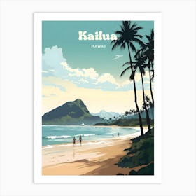 Kailua Hawaii Island Modern Travel Art Art Print