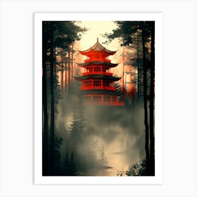 Pagoda In The Forest Art Print