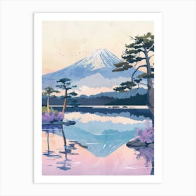 Mount Fuji Japan 1 Retro Illustration Art Print