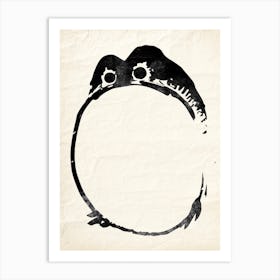 Frog Inspired Matsumoto Hoji On Vintage Paper Japanese Art Print