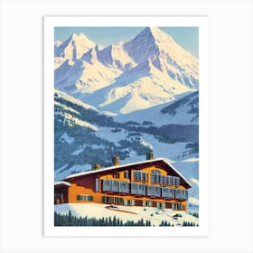Cervinia, Italy Ski Resort Vintage Landscape 3 Skiing Poster Art Print