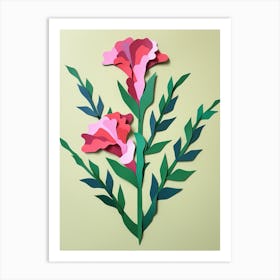 Cut Out Style Flower Art Snapdragon 1 Art Print
