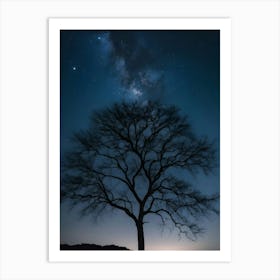 Lone Tree At Night 5 Art Print