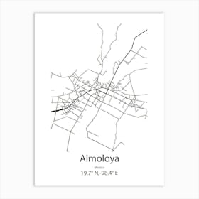 Almoloya Del Rio,Mexico Minimalist Map Art Print