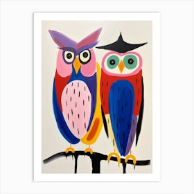 Colourful Kids Animal Art Owl Art Print
