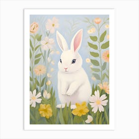 White Bunny Art Print