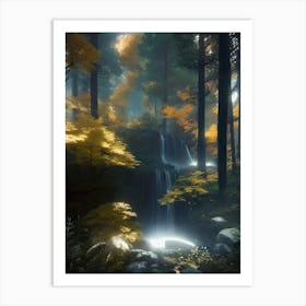 Waterfall In The Forest 5 Art Print