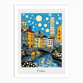 Poster Of Dublin, Illustration In The Style Of Pop Art 2 Art Print