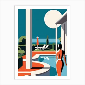 The Hamptons New York, Usa, Bold Outlines 3 Art Print