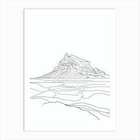 Mount Olympus Greece Line Drawing 8 Art Print