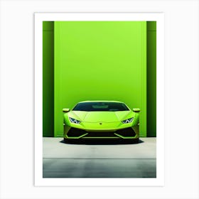 Lamborghini Huracan Green Sports Car Art Print