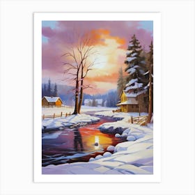 Winter Landscape Painting 18 Art Print