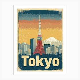 Aihrgdesign A Vintage Travel Poster Of Tokyo 2 Art Print