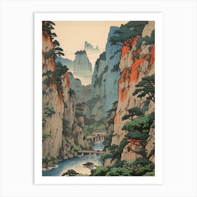 Kurobe Gorge, Japan Vintage Travel Art 4 Art Print