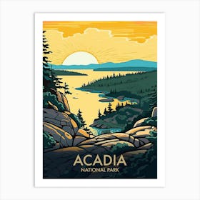 Acadia National Park Vintage Travel Poster 12 Art Print