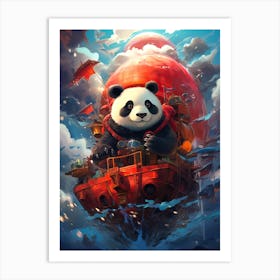 Panda Bear In The Sky Art Print