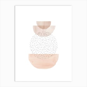 Balancing watercolor shapes Art Print