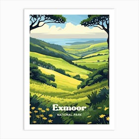 Exmoor National Park Nature Travel Art Illustration Art Print