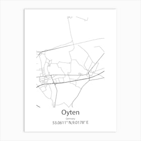 Oyten,Germany Minimalist Map Art Print