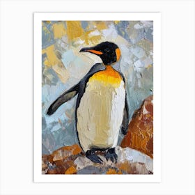 King Penguin Gold Harbour Colour Block Painting 1 Art Print