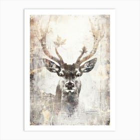 Poster Deer Stag Ink Illustration Art 04 Art Print