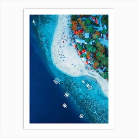 Aerial View Of A Beach In The Philippines Art Print