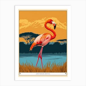 Greater Flamingo Lake Nakuru Nakuru Kenya Tropical Illustration 1 Poster Art Print