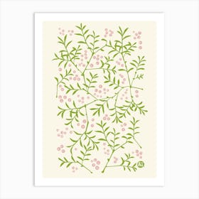 Twigs with berries [sweet white] Art Print