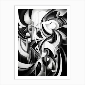 Transformation Abstract Black And White 5 Art Print