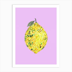 Disco Ball Lemon Vertical Art Print