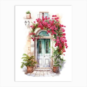 Dubrovnik, Croatia   Mediterranean Doors Watercolour Painting 4 Art Print
