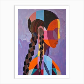 Portrait Of A Woman With Braids Art Print