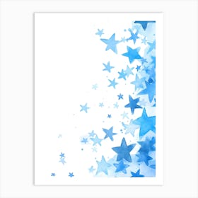 Blue Stars Background Art Print